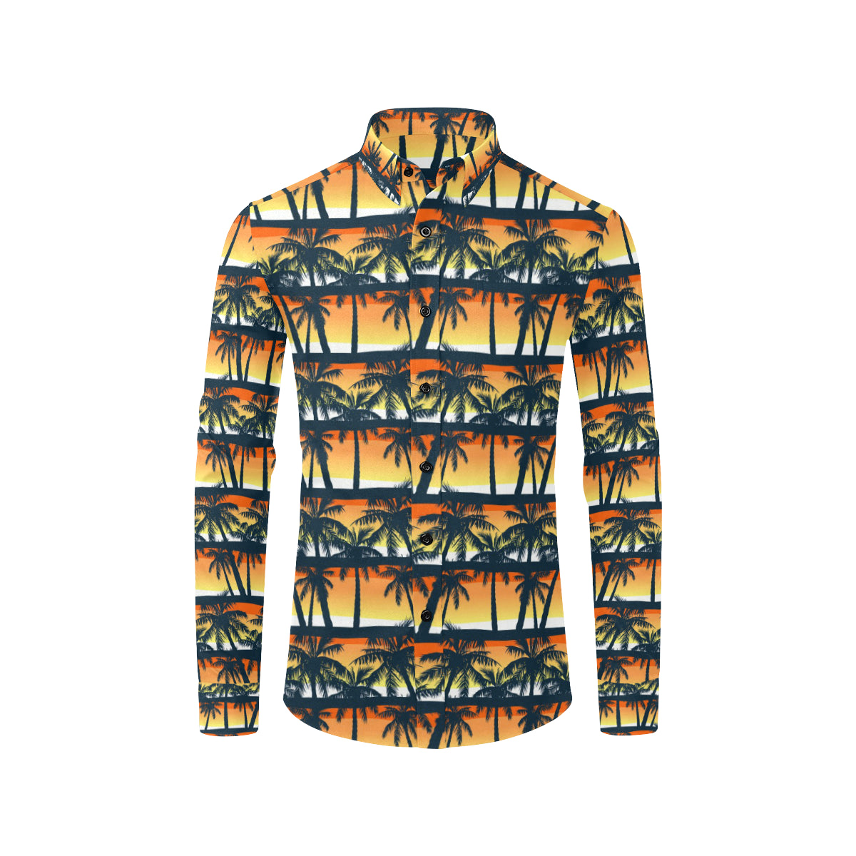 Palm Tree Pattern Print Design PT011 Men's Long Sleeve Shirt
