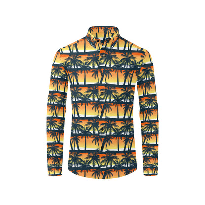 Palm Tree Pattern Print Design PT011 Men's Long Sleeve Shirt