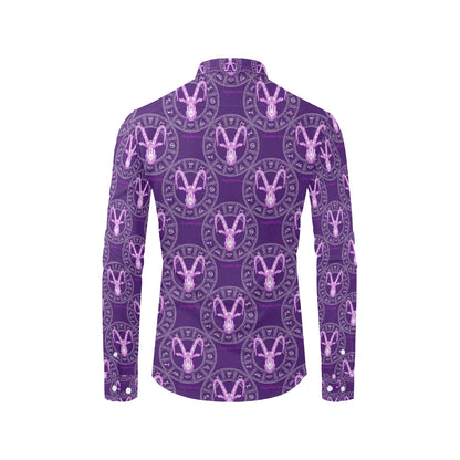 Capricorn Zodiac Pattern Print Design 04 Men's Long Sleeve Shirt