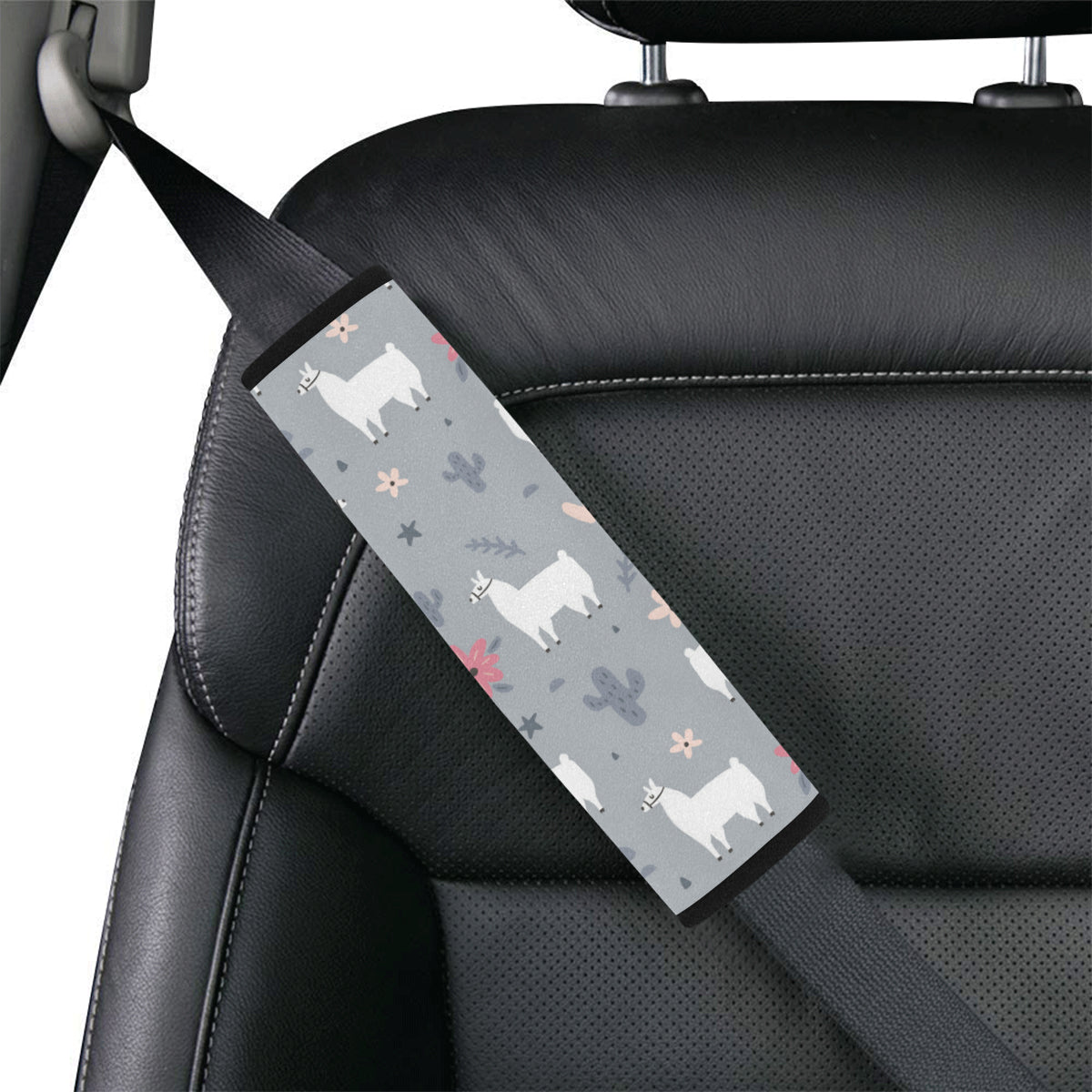 Llama Pattern Print Design 010 Car Seat Belt Cover