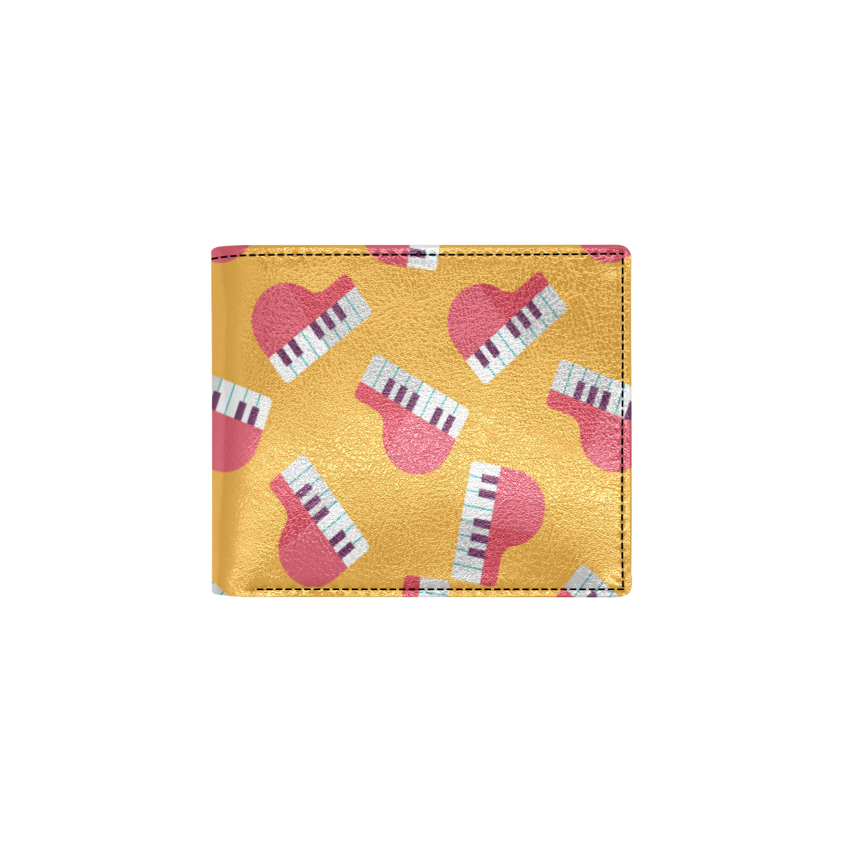 Piano Pattern Print Design 02 Men's ID Card Wallet