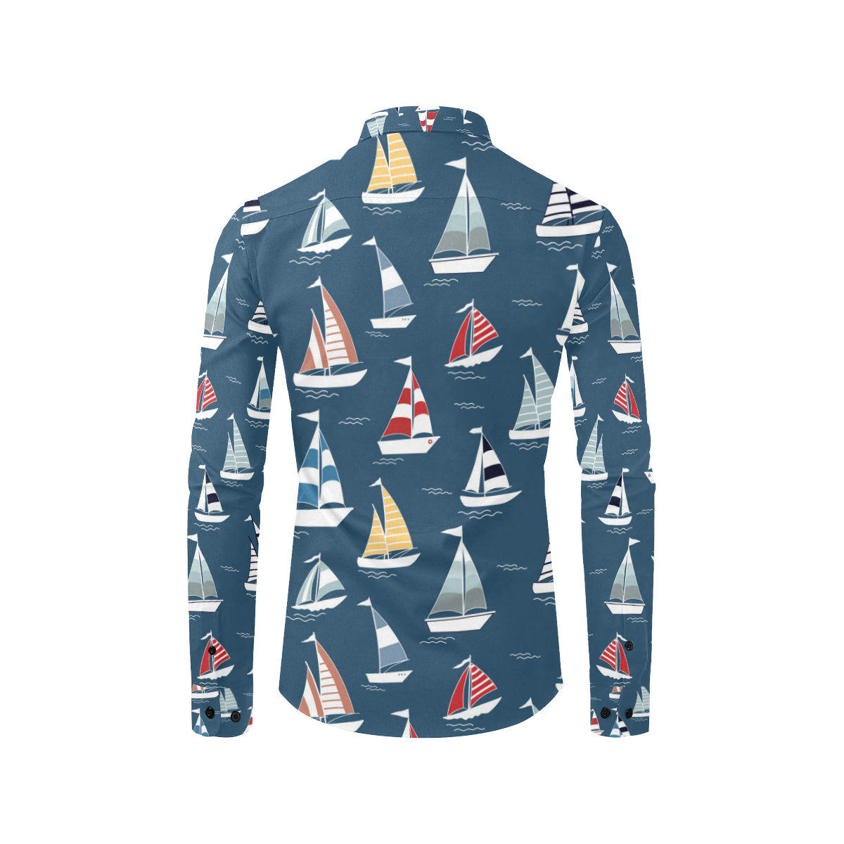 Sailing Ships Pattern Print Design A04 Men's Long Sleeve Shirt
