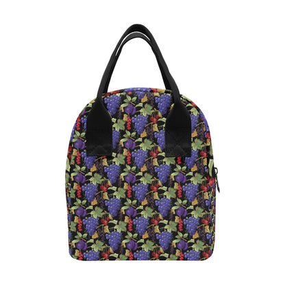 Grape Pattern Print Design GP05 Insulated Lunch Bag