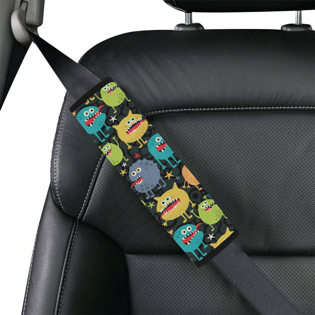 Monster Pattern Print Design 01 Car Seat Belt Cover