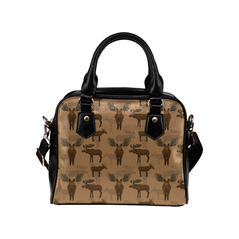 Moose Pattern Print Design 03 Shoulder Handbag