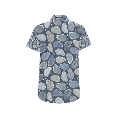 Oyster Pattern Print Design 02 Men's Short Sleeve Button Up Shirt