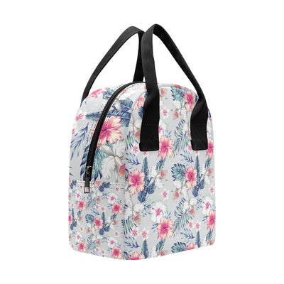 Hibiscus Print Insulated Lunch Bag