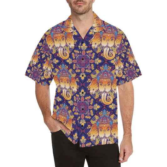 Ganesha Pattern Print Design 01 Men's Hawaiian Shirt