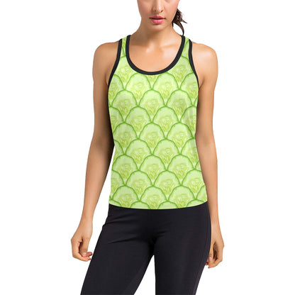 Cucumber Pattern Print Design CC04 Women's Racerback Tank Top