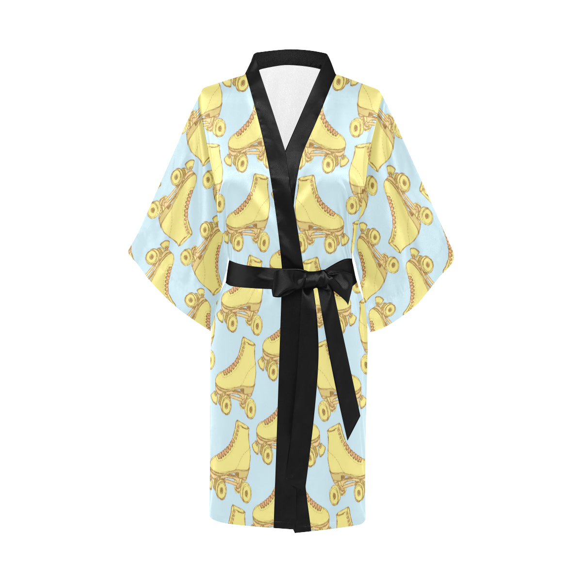 Roller skate Pattern Print Design A03 Women's Short Kimono