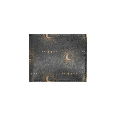 Moon Boho Pattern Print Design 02 Men's ID Card Wallet