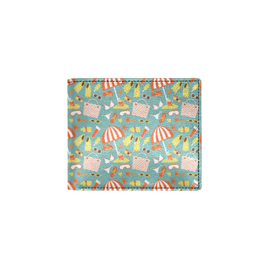 Beach Scene Pattern Print Design 02 Men's ID Card Wallet