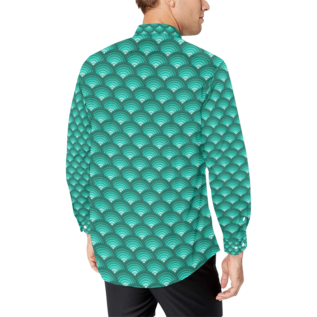 Scales Pattern Print Design 01 Men's Long Sleeve Shirt