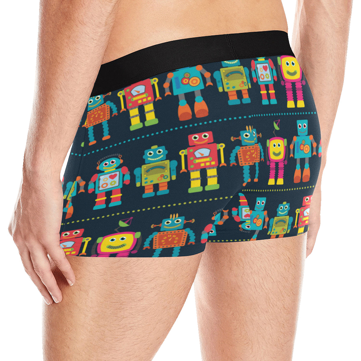 Robot Pattern Print Design A01 Men's Boxer Briefs
