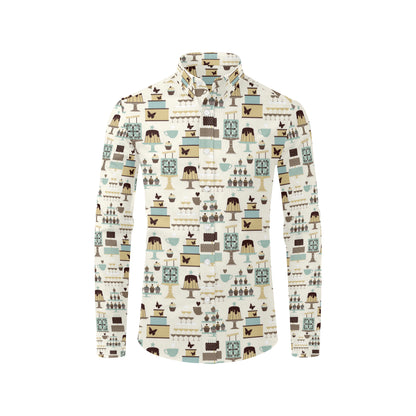 Cake Pattern Print Design 02 Men's Long Sleeve Shirt
