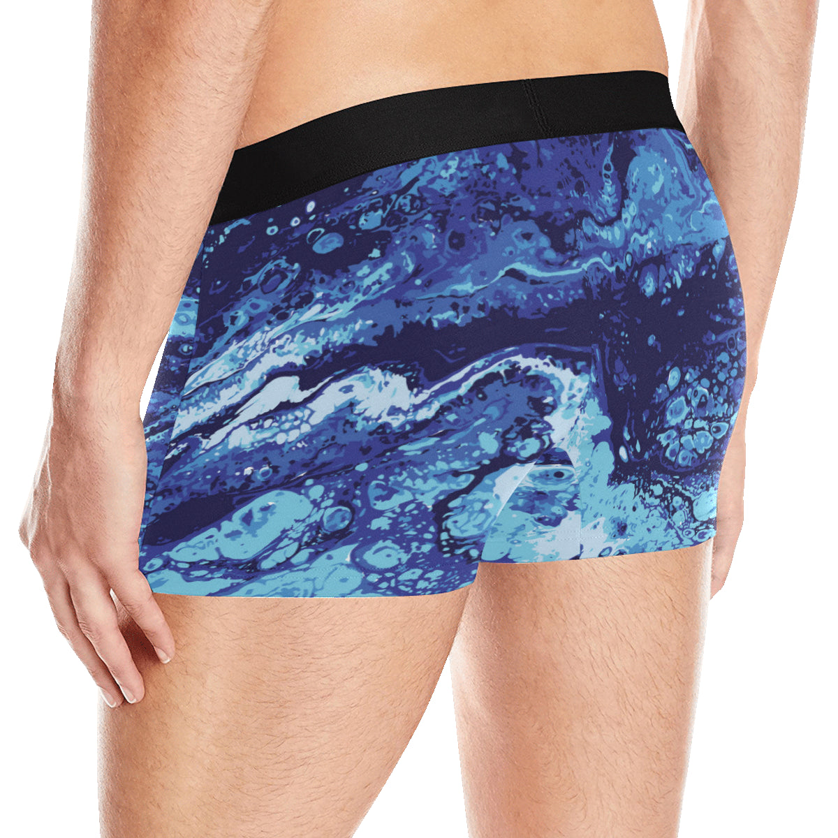 Ocean Liquid Pattern Print Design A03 Men's Boxer Briefs