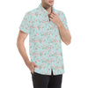 Cherry Blossom Pattern Print Design 02 Men's Short Sleeve Button Up Shirt