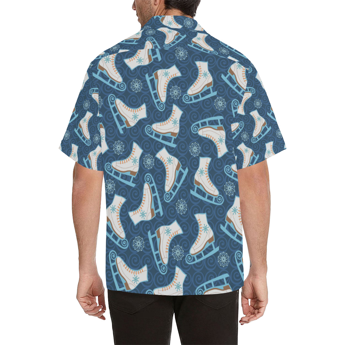 Ice Skate Pattern Print Design 01 Men's Hawaiian Shirt