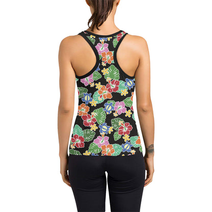 Hawaiian Themed Pattern Print Design H010 Women's Racerback Tank Top