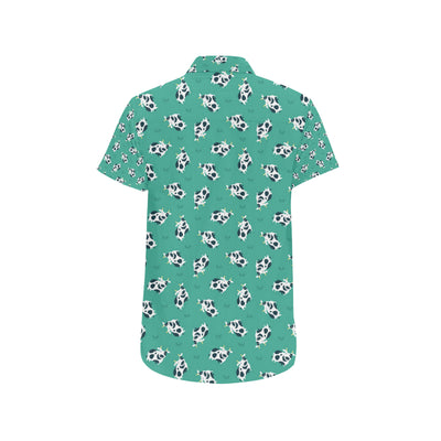 Cow Pattern Print Design 03 Men's Short Sleeve Button Up Shirt