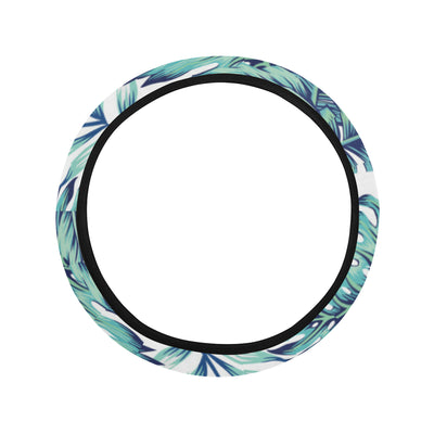 Pattern Tropical Palm Leaves Steering Wheel Cover with Elastic Edge