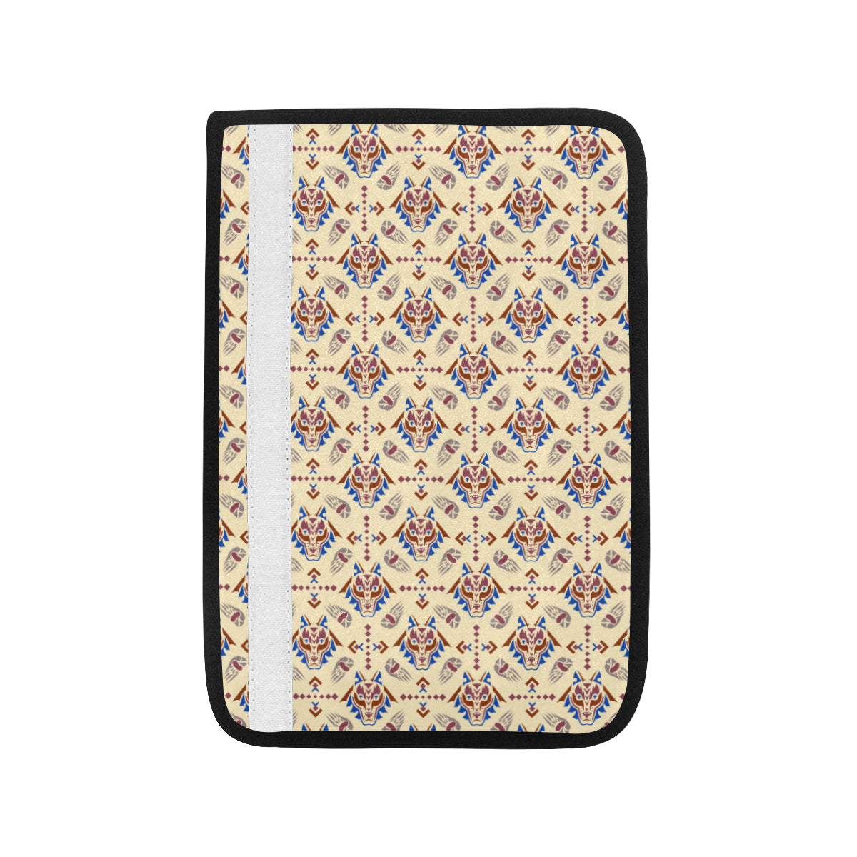 Aztec Wolf Pattern Print Design 03 Car Seat Belt Cover