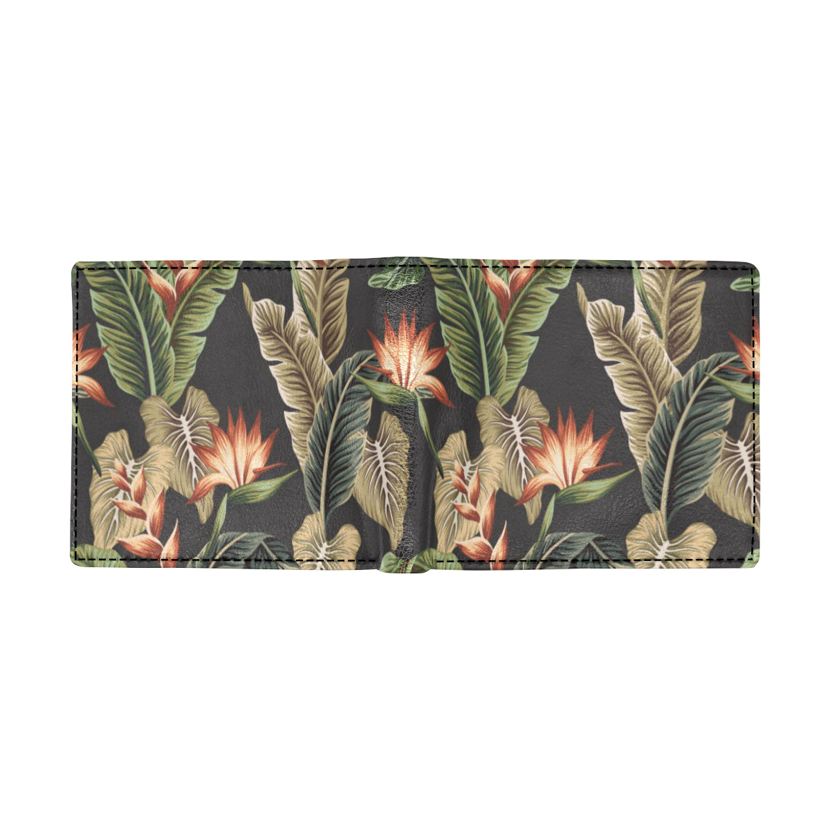 Tropical Flower Pattern Print Design TF014 Men's ID Card Wallet