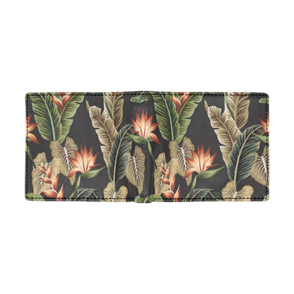 Tropical Flower Pattern Print Design TF014 Men's ID Card Wallet