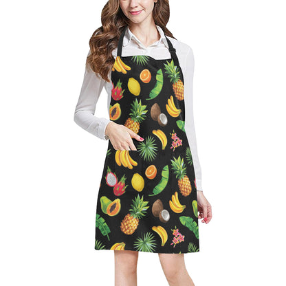 Tropical Fruits Pattern Print Design TF03 Apron with Pocket