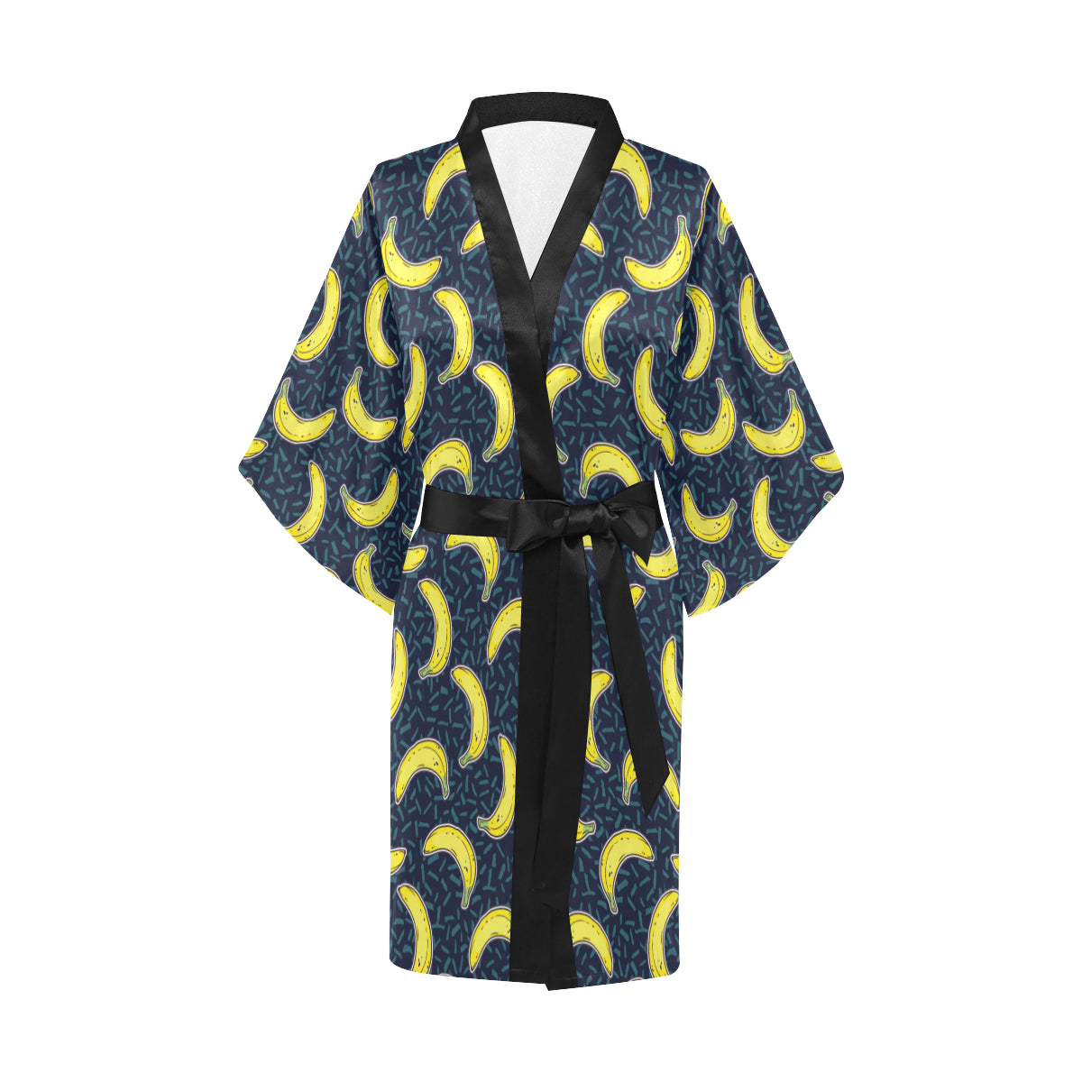 Banana Pattern Print Design BA09 Women's Short Kimono