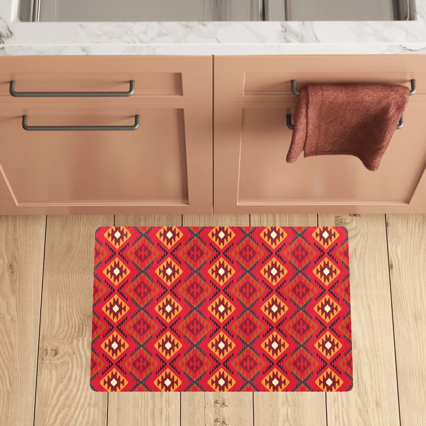 Aztec Pattern Print Design 06 Kitchen Mat