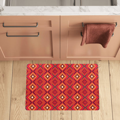 Aztec Pattern Print Design 06 Kitchen Mat