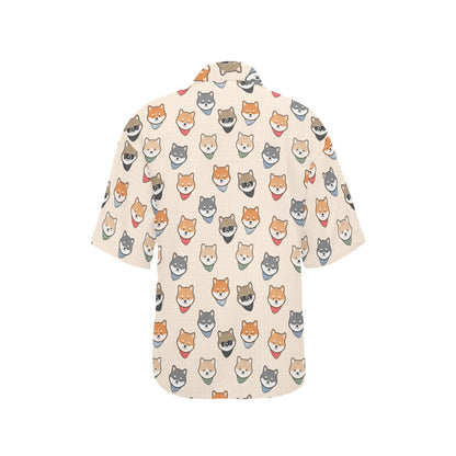 Shiba Inu Print Design LKS3010 Women's Hawaiian Shirt