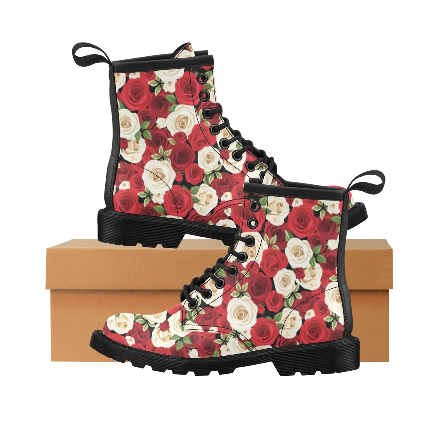 Rose Pattern Print Design RO06 Women's Boots