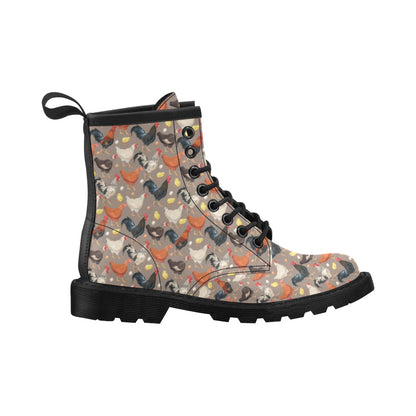 Chicken Evolution Pattern Women's Boots