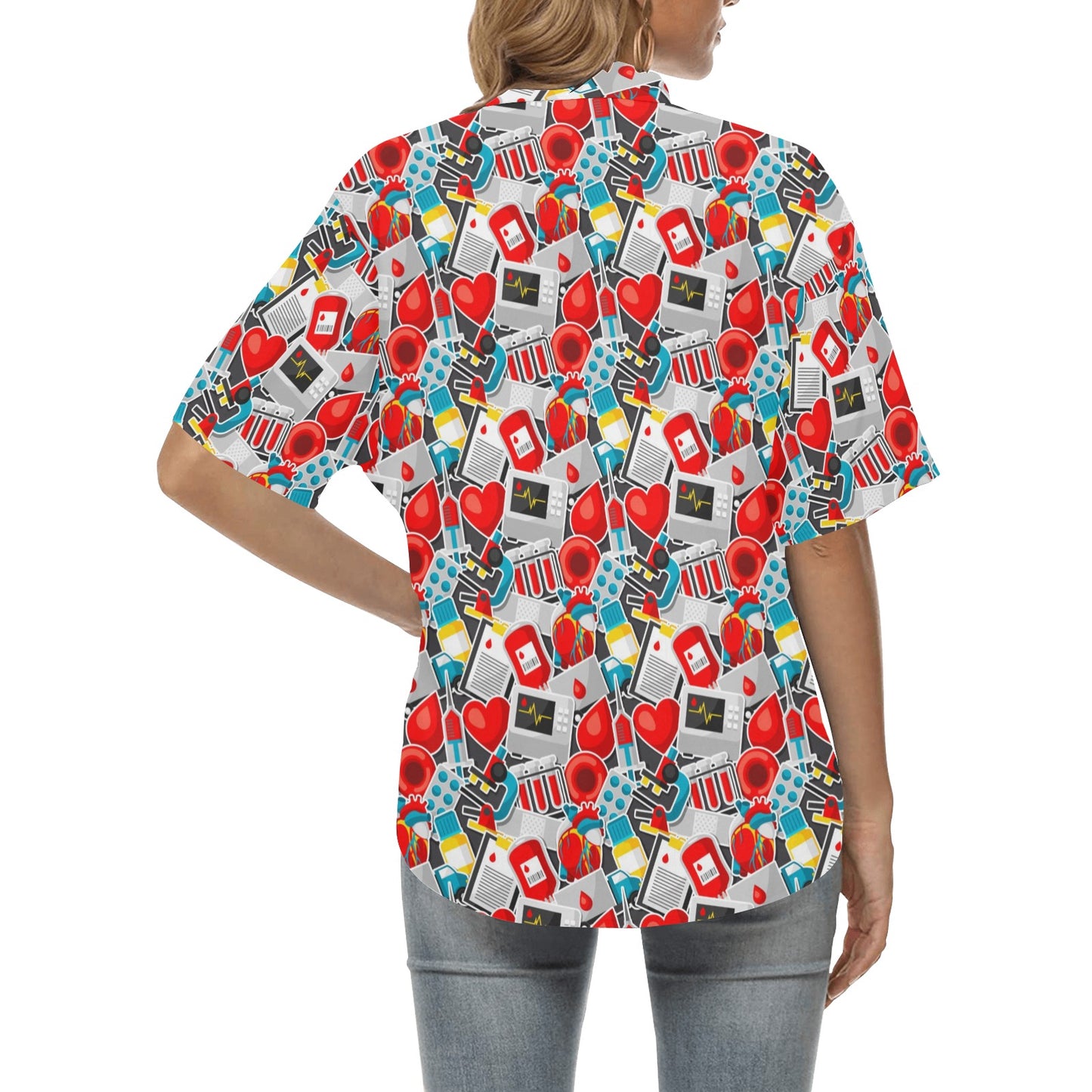 Phlebotomist Medical Themed Women's Hawaiian Shirt