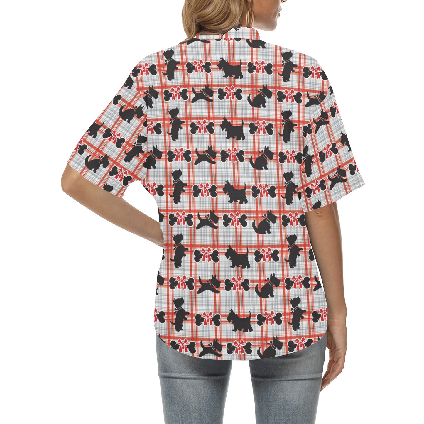 Scottish Terriers Print Design LKS3014 Women's Hawaiian Shirt