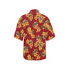 Orange Hibiscus Pattern Print Design HB026 Women's Hawaiian Shirt