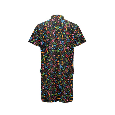 Music Note Colorful Themed Print Men's Romper