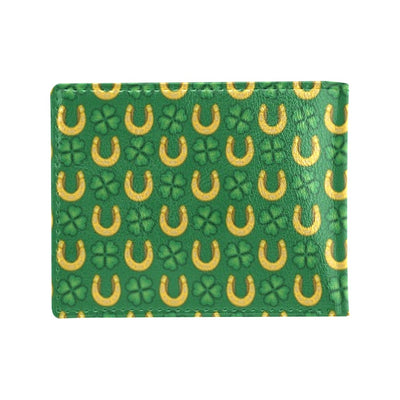 Shamrock Horseshoes Print Pattern Men's ID Card Wallet