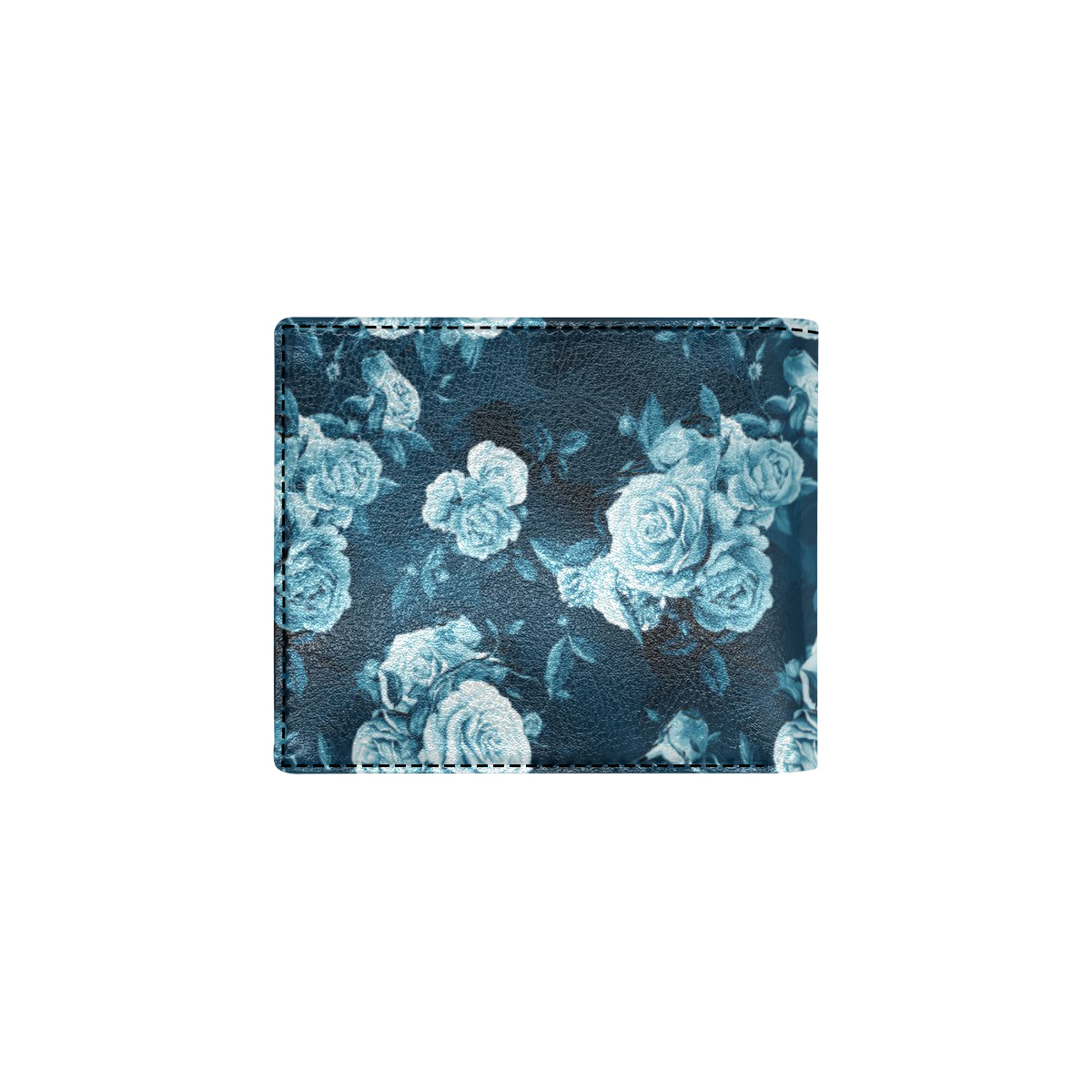 Rose Blue Pattern Print Design RO014 Men's ID Card Wallet