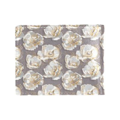 Elegant Grey Flower Print Men's ID Card Wallet