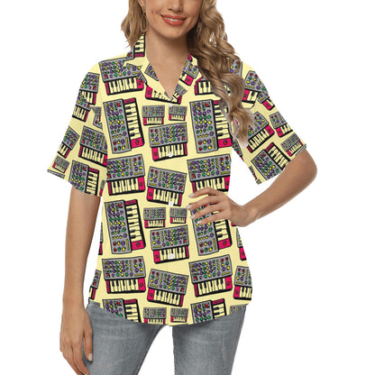Synthesizer Pattern Print Design 01 Women's Hawaiian Shirt