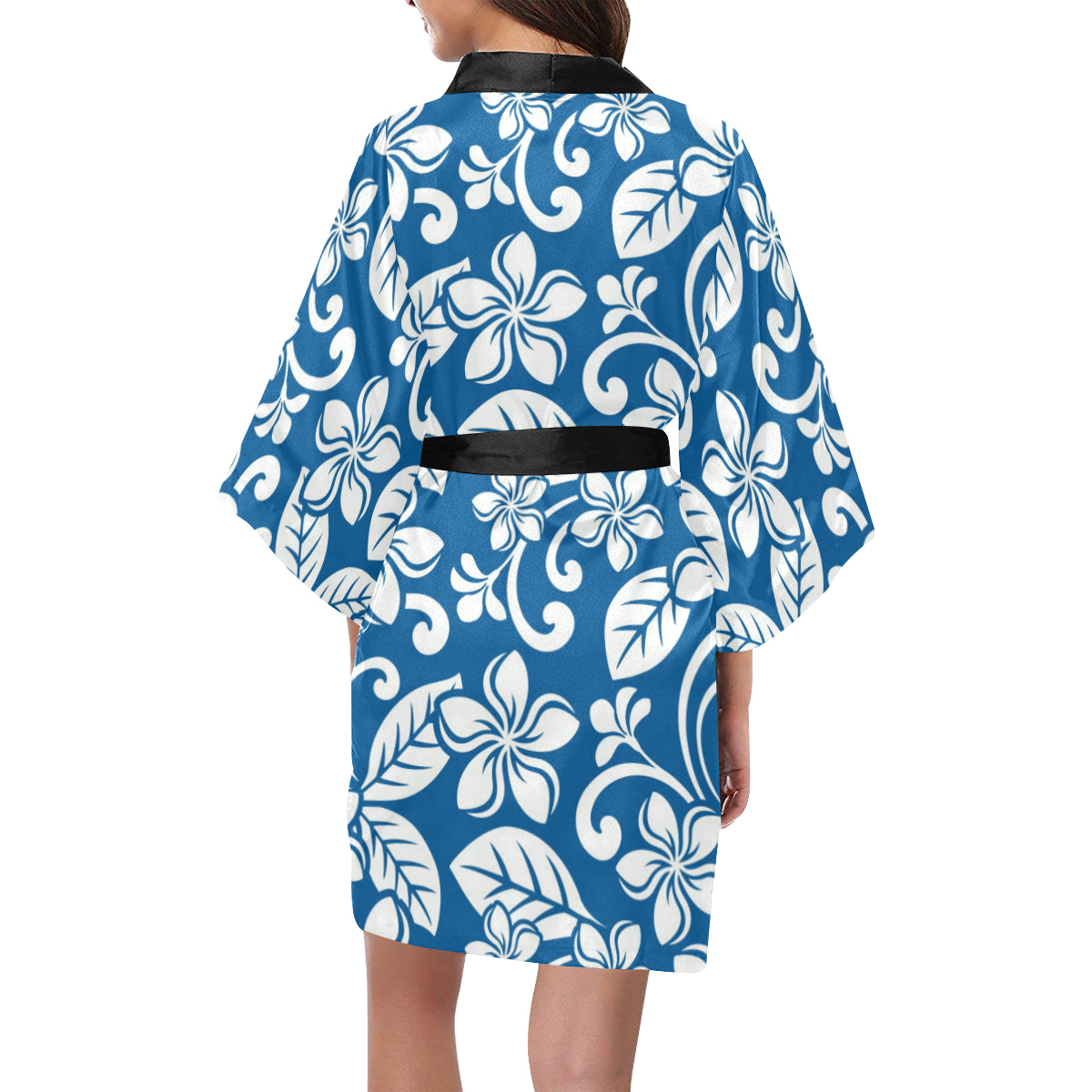 Plumeria Pattern Print Design PM013 Women Kimono Robe