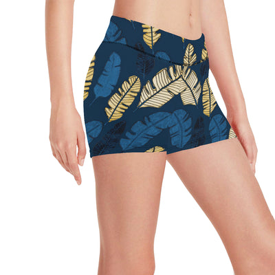 Banana Leaf Pattern Print Design BL09 Yoga Shorts