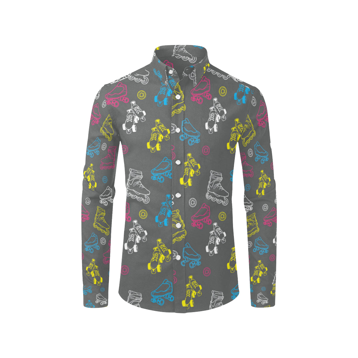 Roller skate Pattern Print Design A02 Men's Long Sleeve Shirt