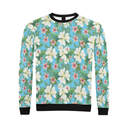 Plumeria Pattern Print Design PM028 Men Long Sleeve Sweatshirt