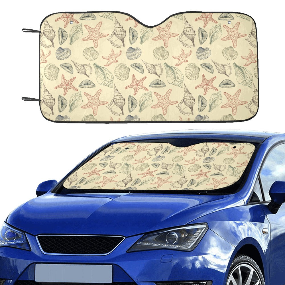Seashell Print Design LKS305 Car front Windshield Sun Shade