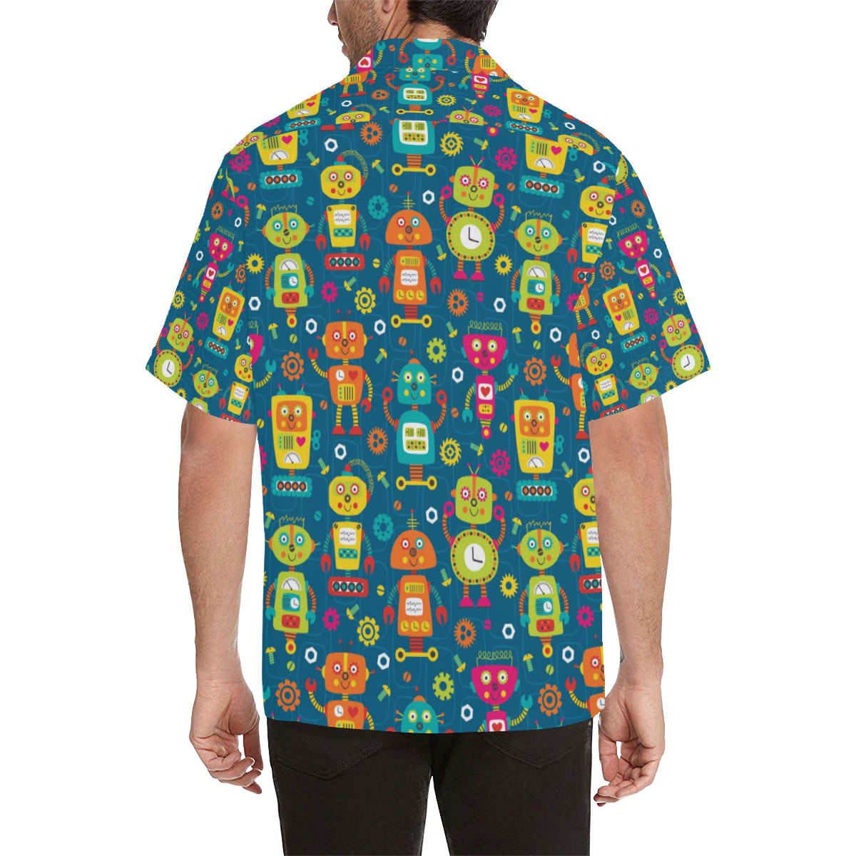 Robot Pattern Print Design A04 Men's Hawaiian Shirt