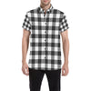 Buffalo check Black white Pattern Print Design 04 Men's Short Sleeve Button Up Shirt